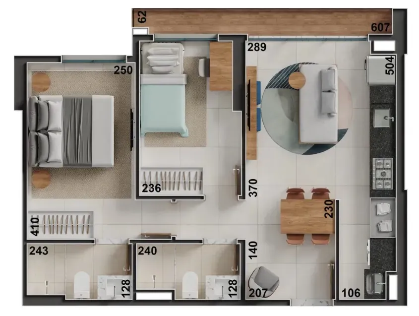 PLANTA 58m²