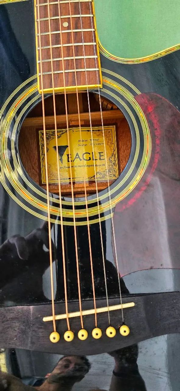 VIOLÃO EAGLE CH889 BK AÇO + CAPA ACOLCHOADA  - Foto 3