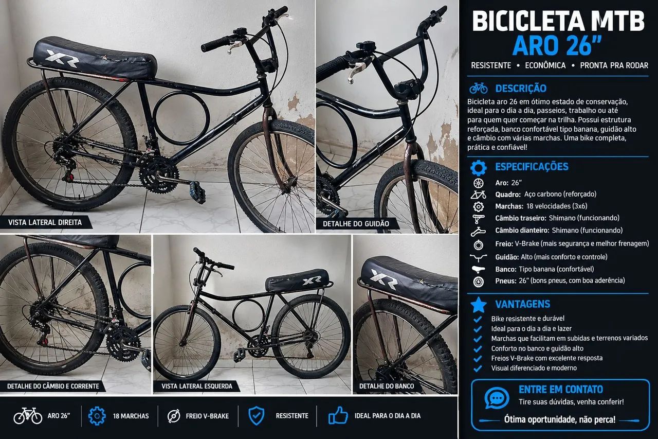Monark Aro 26 reformada, pronta pra rodar