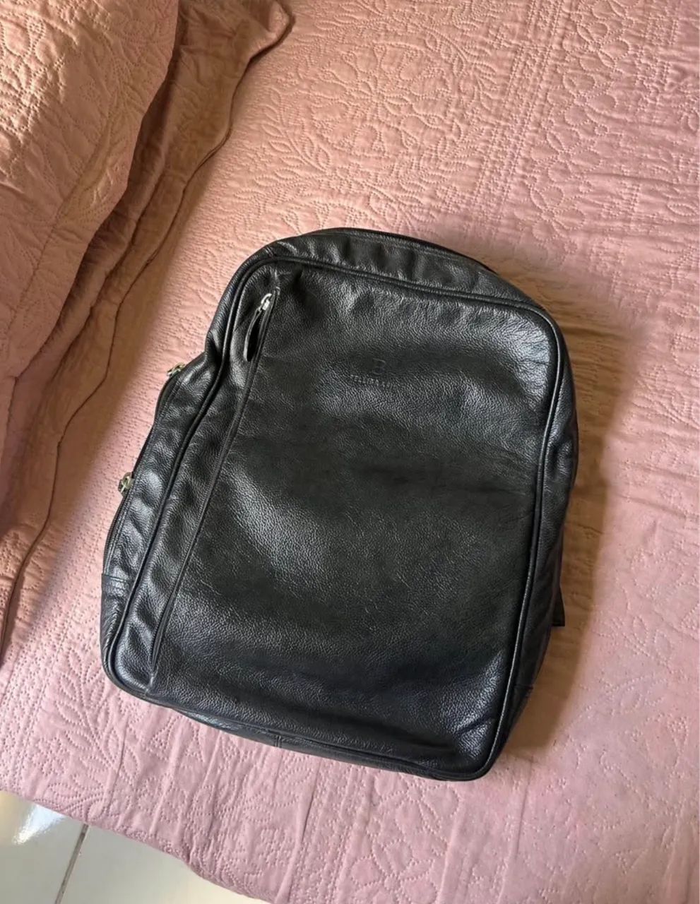 Mochila de couro executiva Charles preto 