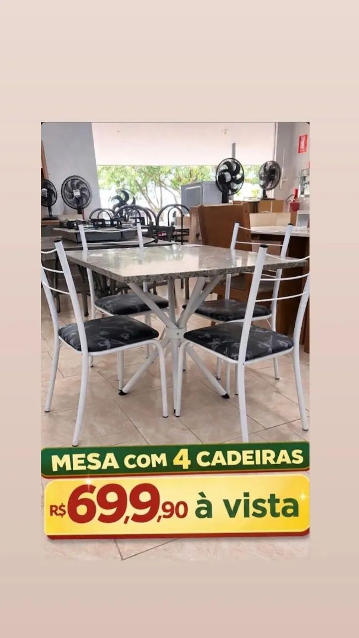 Super Oferta do Dia!! Conjunto de Mesa 4 cadeiras!!