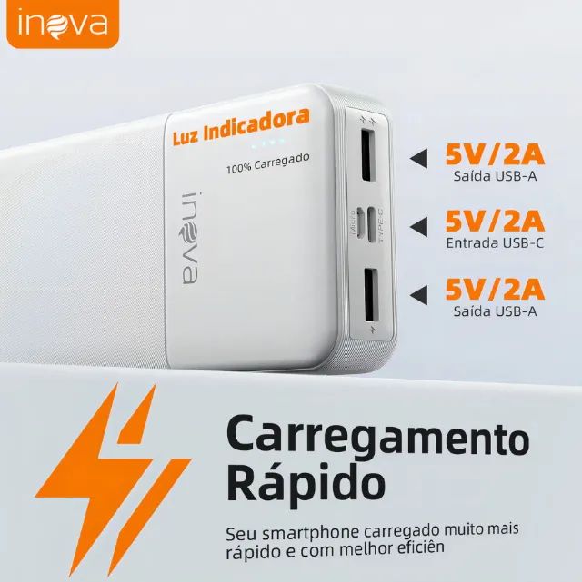 Power Bank Inova, 20.000Mah, Lacrado - Foto 4