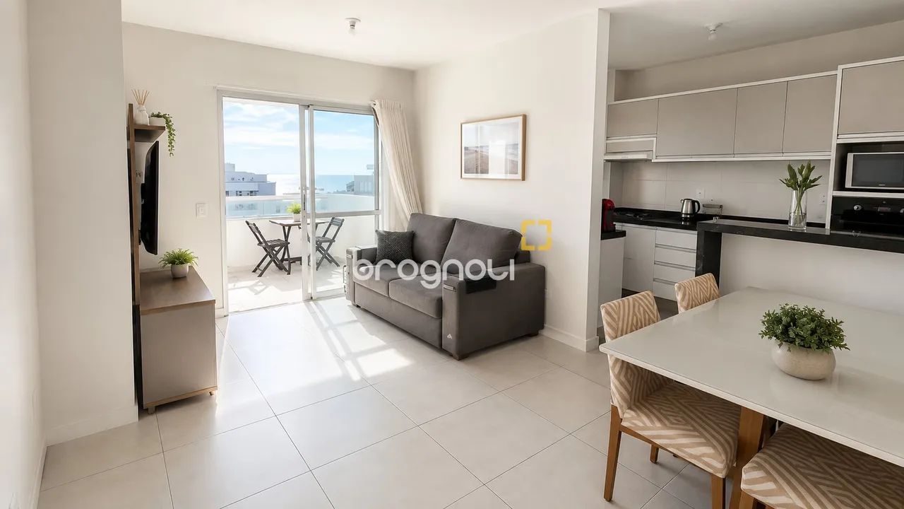 Apartamento 2 quartos (1 suíte) com sacada e vista para o mar