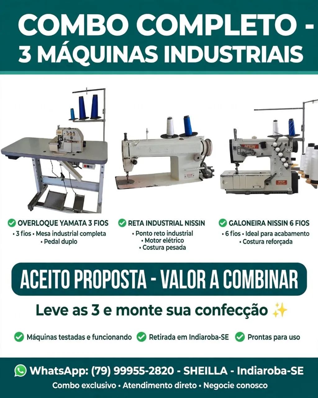 VENDO ESSAS TRÊS MÁQUINAS, TODAS INDUSTRIAIS E BEM CONSERVADAS 