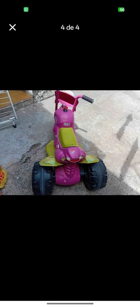 Moto elétrica infantil rosa  - Foto 4
