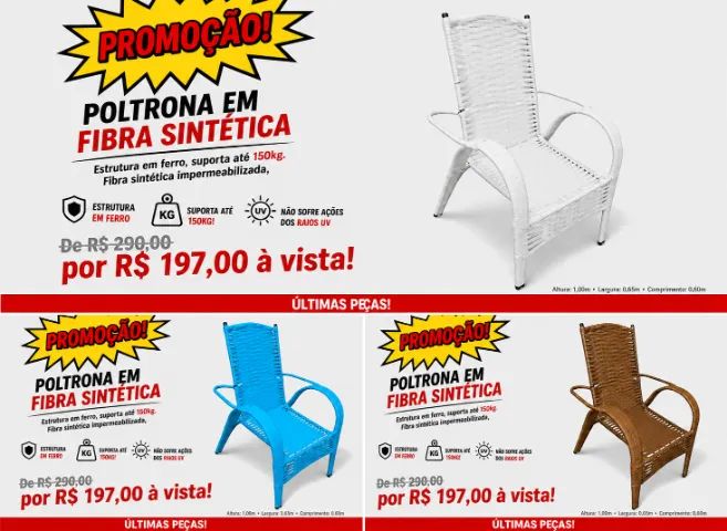Poltrona em fibra sintética 