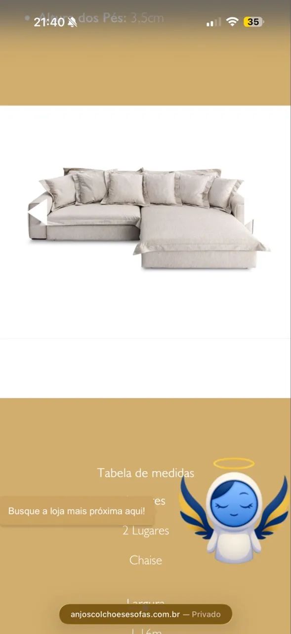 Sofa retratil Marsala Anjos Colchoes 2,3 metros - Foto 4