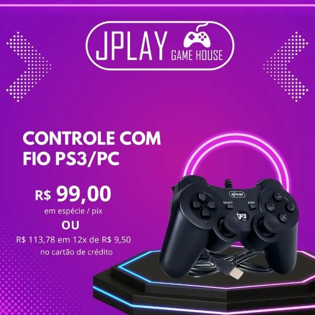 Controle Ps3 com fio marca Knup