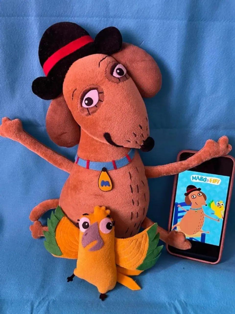 Mabô e Fifi em tecido.