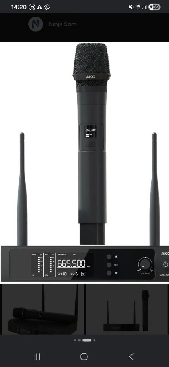 Microfone sem fio akg wp300 
