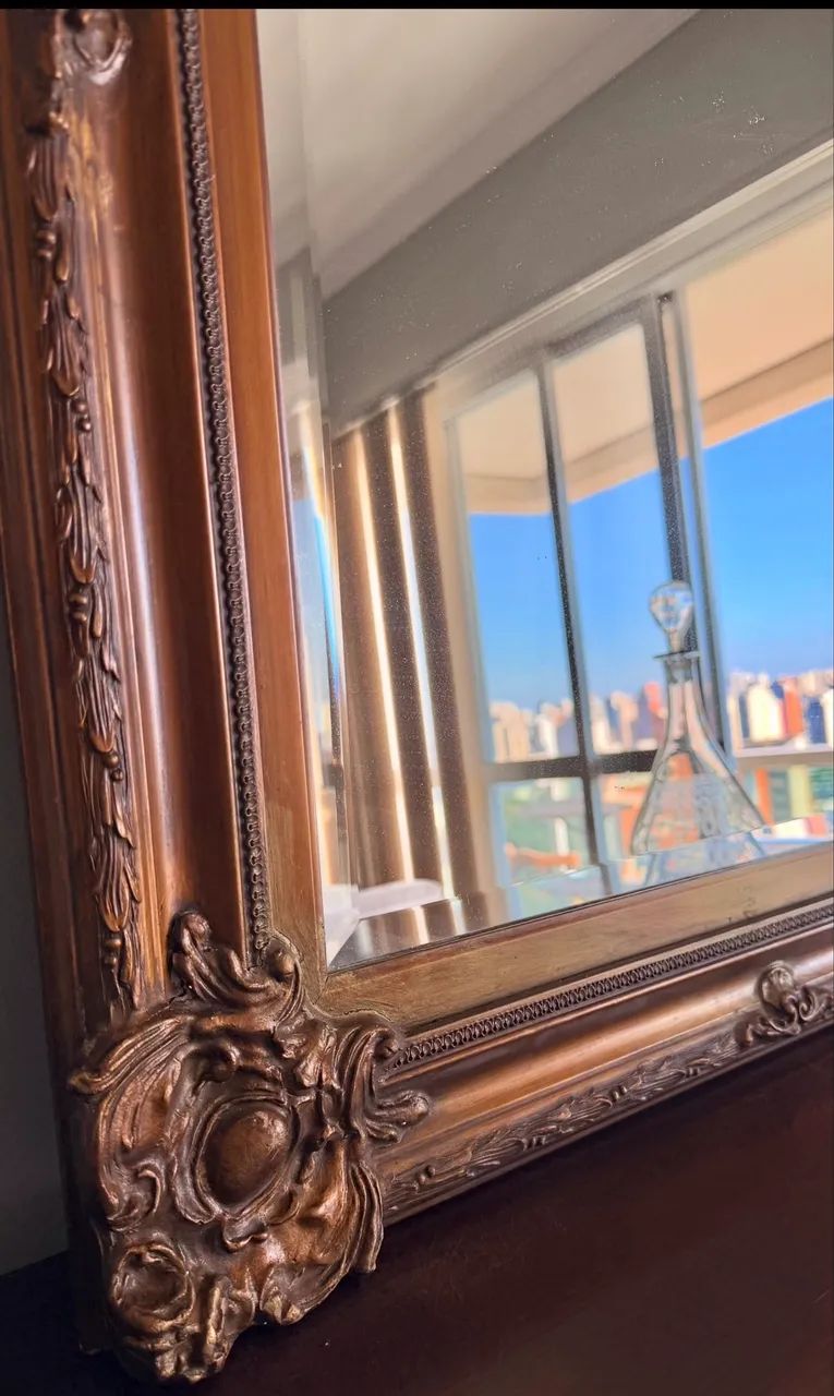 Espelho antigo bisotê século xix - Foto 3