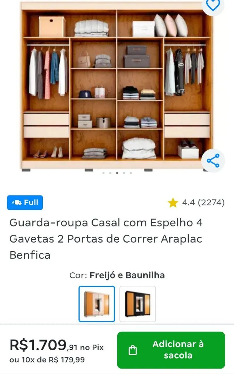 Oportunidade! Guarda roupa e Cama box 