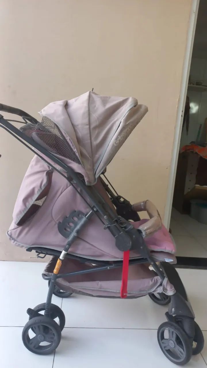 CARRINHO DE BEBE GALZERANO - COR DE ROSA E LILÁS - Foto 3