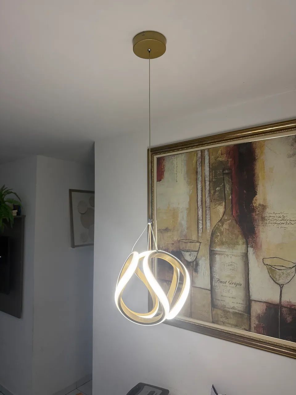 Lustre de Led dourado  - Foto 3