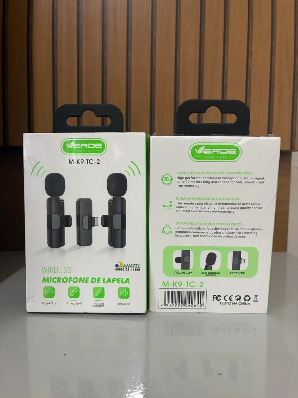 Microfone De Lapela Sem Fio Duplo  para Gravação, Live Tipo C - Produto  Novo - Foto 4