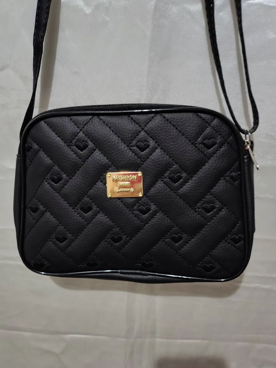 Bolsa de lado com 2 divisórias (Preta) - Foto 2