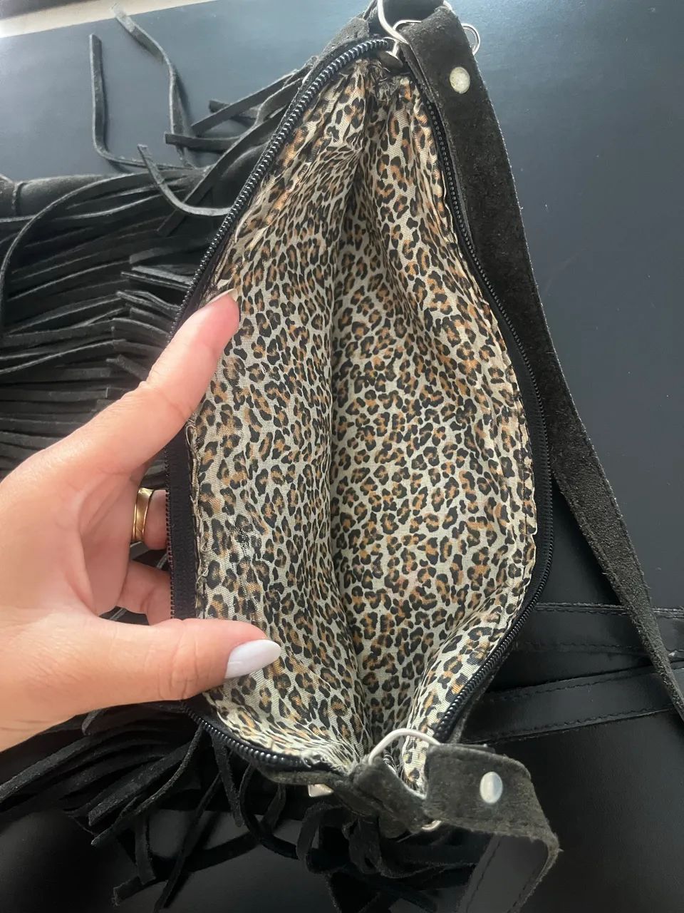 Bolsa de franjas couro  - Foto 4