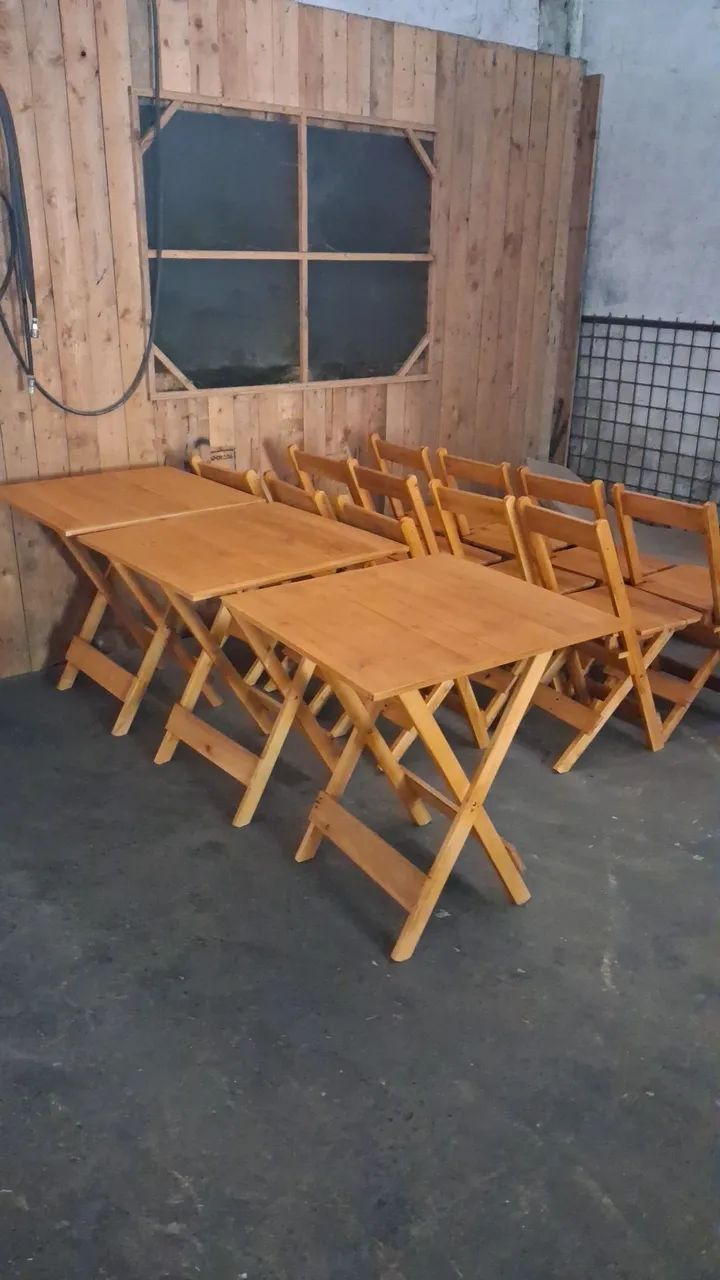 Kit de mesa de madeira, jogo mesa de boteco - Foto 3