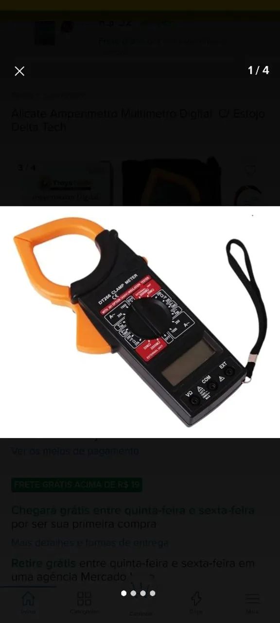 Alicate amperimetro Multimetro Digital Troya Tools 1000A  750v Capacimetro - Foto 3