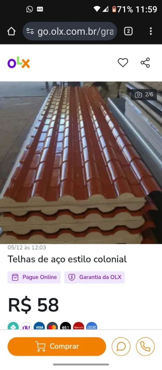 Telhas térmicas a partir de 54 reais o mt - Foto 2