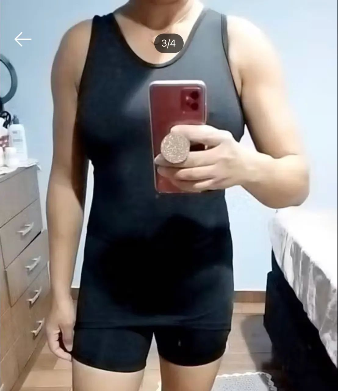 Macacão fitnes com saia  disponível na cor preto  - Foto 2