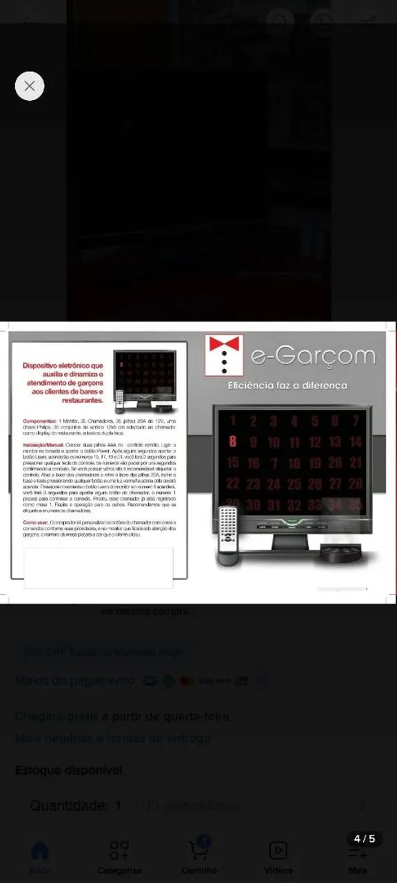 Alarme para garçom  - Foto 2