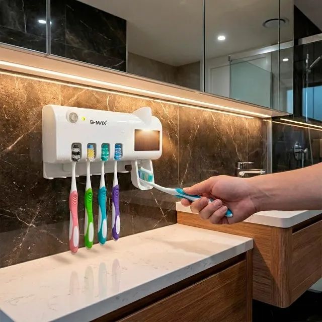 Dispenser Automático Pasta e Suporte Escova de Dente B-Max - Foto 6