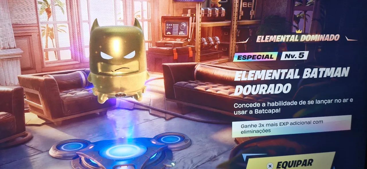 Elemental Batman Dourado - Fortnite 