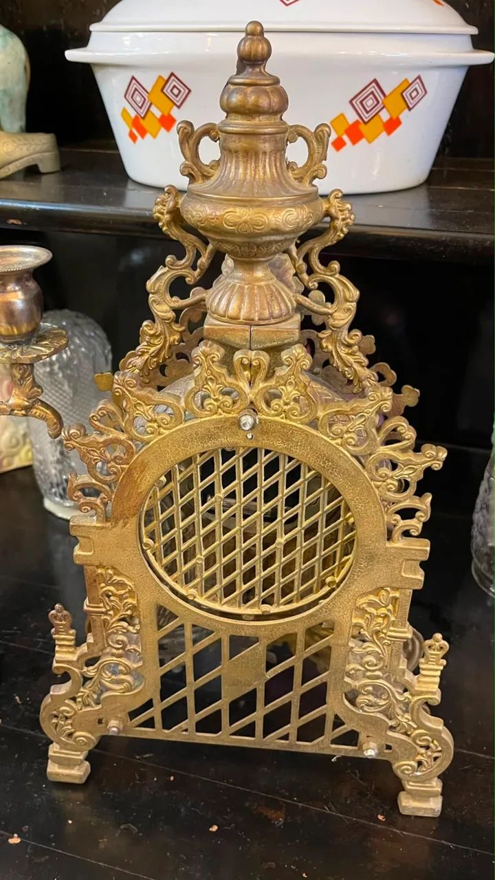 Lindo e antigo relógio francês em bronze  - Foto 2
