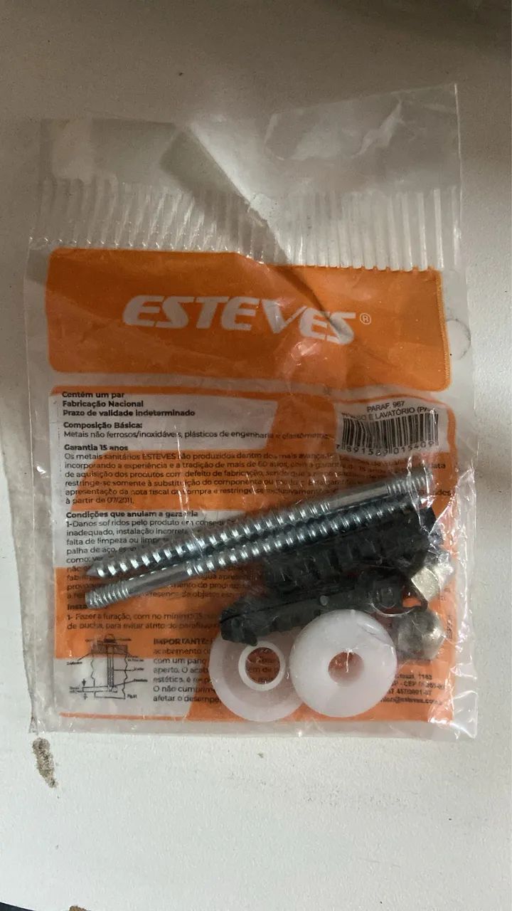 Kit Fixação Esteves para Vaso Sanitário e Lavatório 8mm