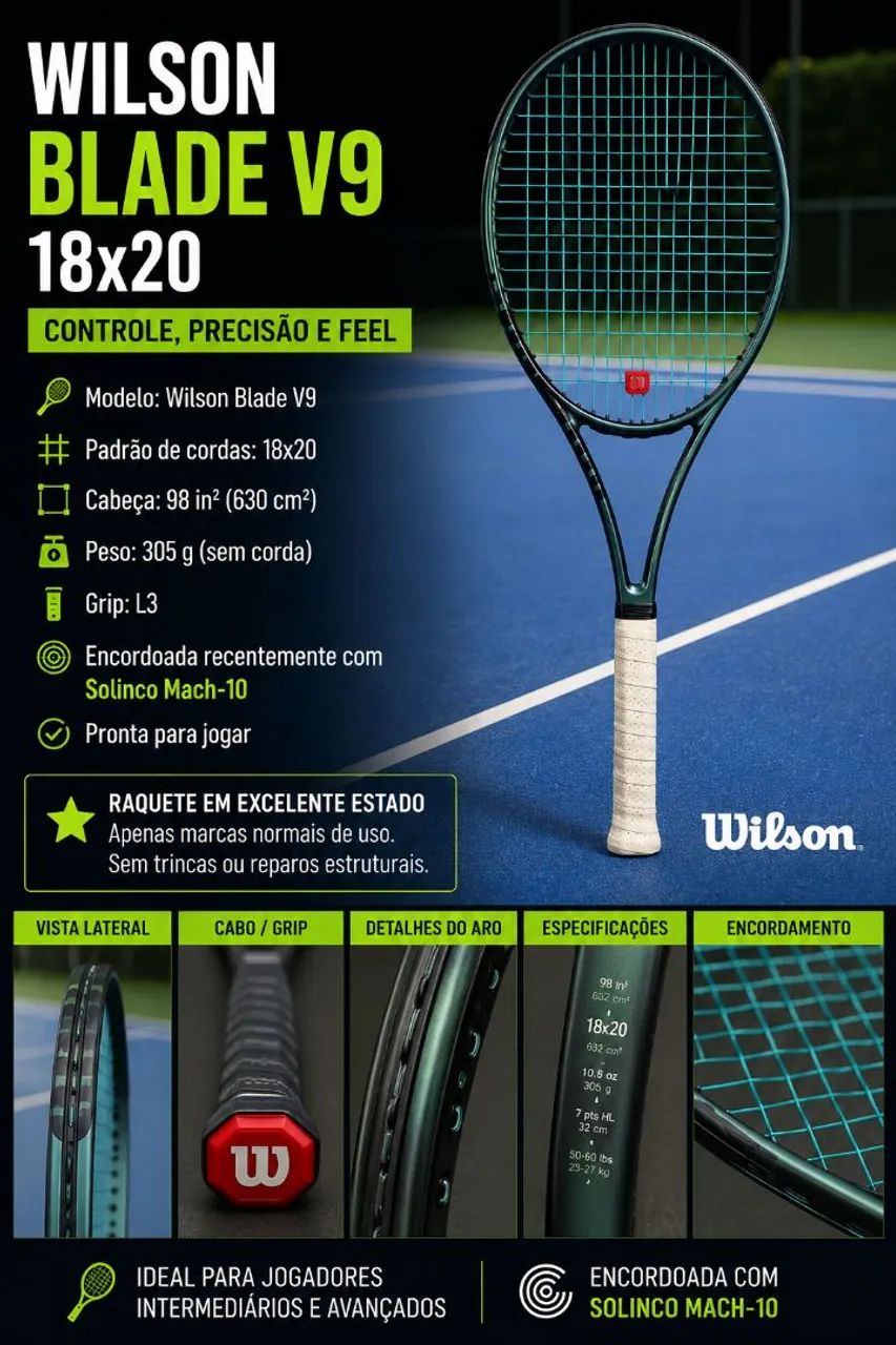 Raquete Wilson Blade - Esportes de Quadra e Ao Ar Livre - Barra
