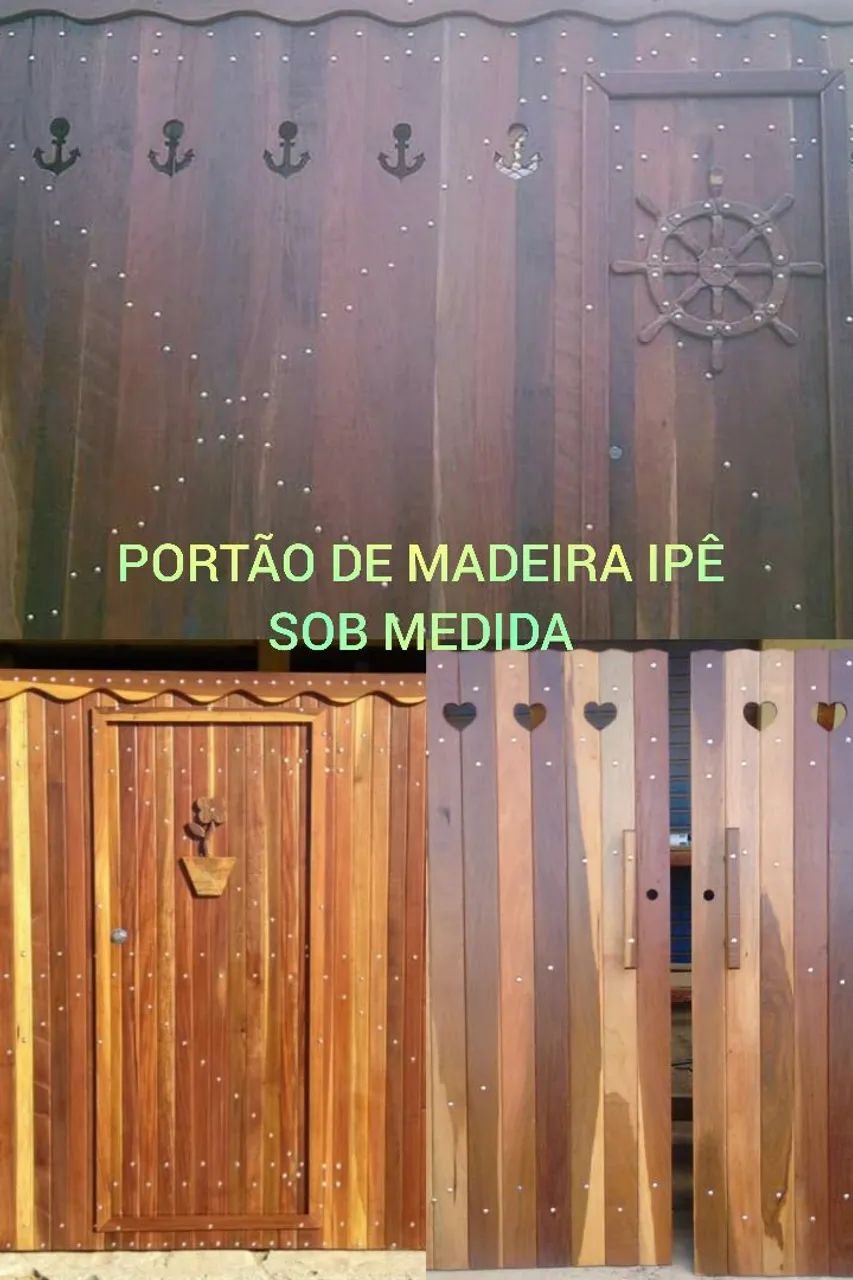 PORTÃO DE MADEIRA IPÊ EM ATÉ 18X 