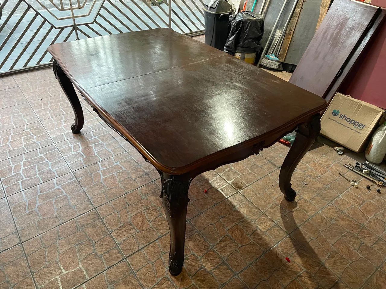 MESA DE MADEIRA MACIÇA EXTENSÍVEL - Foto 2