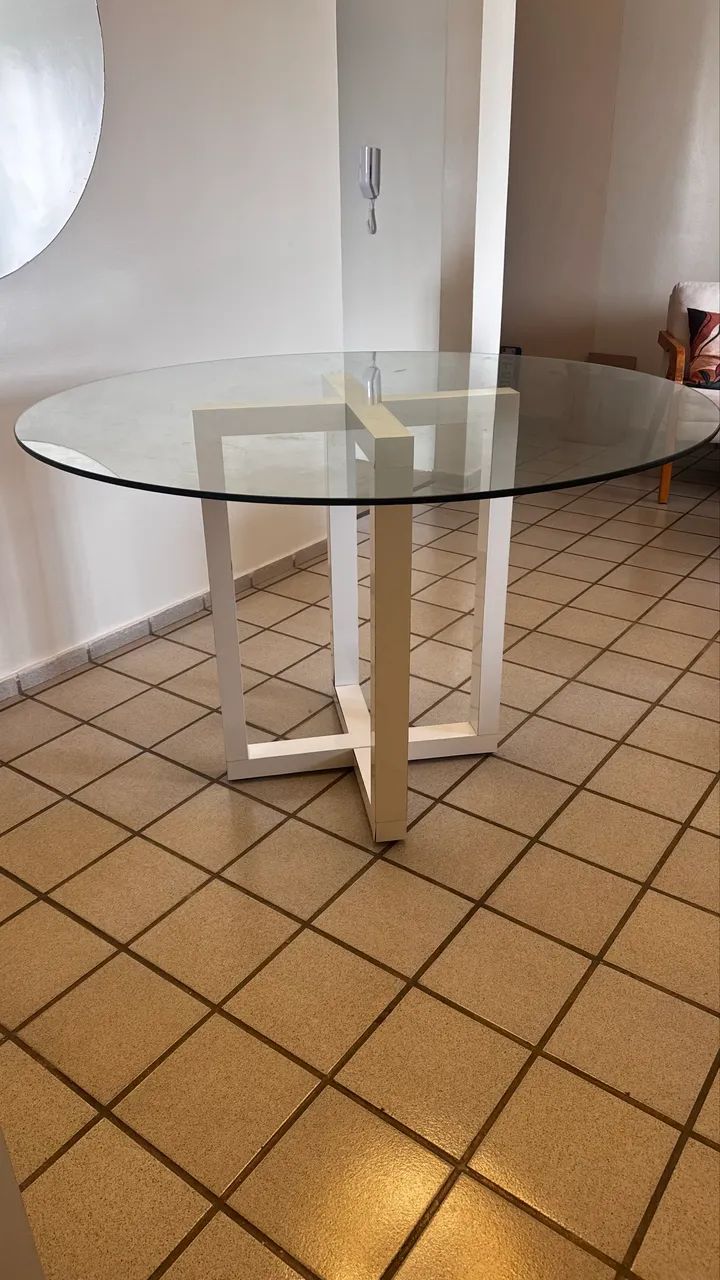 Mesa de vidro temperado 10mm e diâmetro 120cm - Foto 2