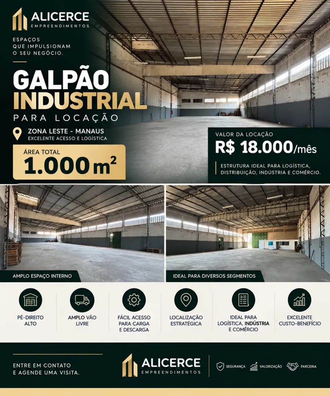 ALUGO GALPÃO COM 1.000 M2 NO CANARANAS