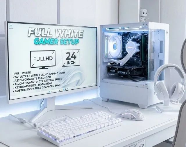 SETUP GAMER COMPLETO FULL WHITE