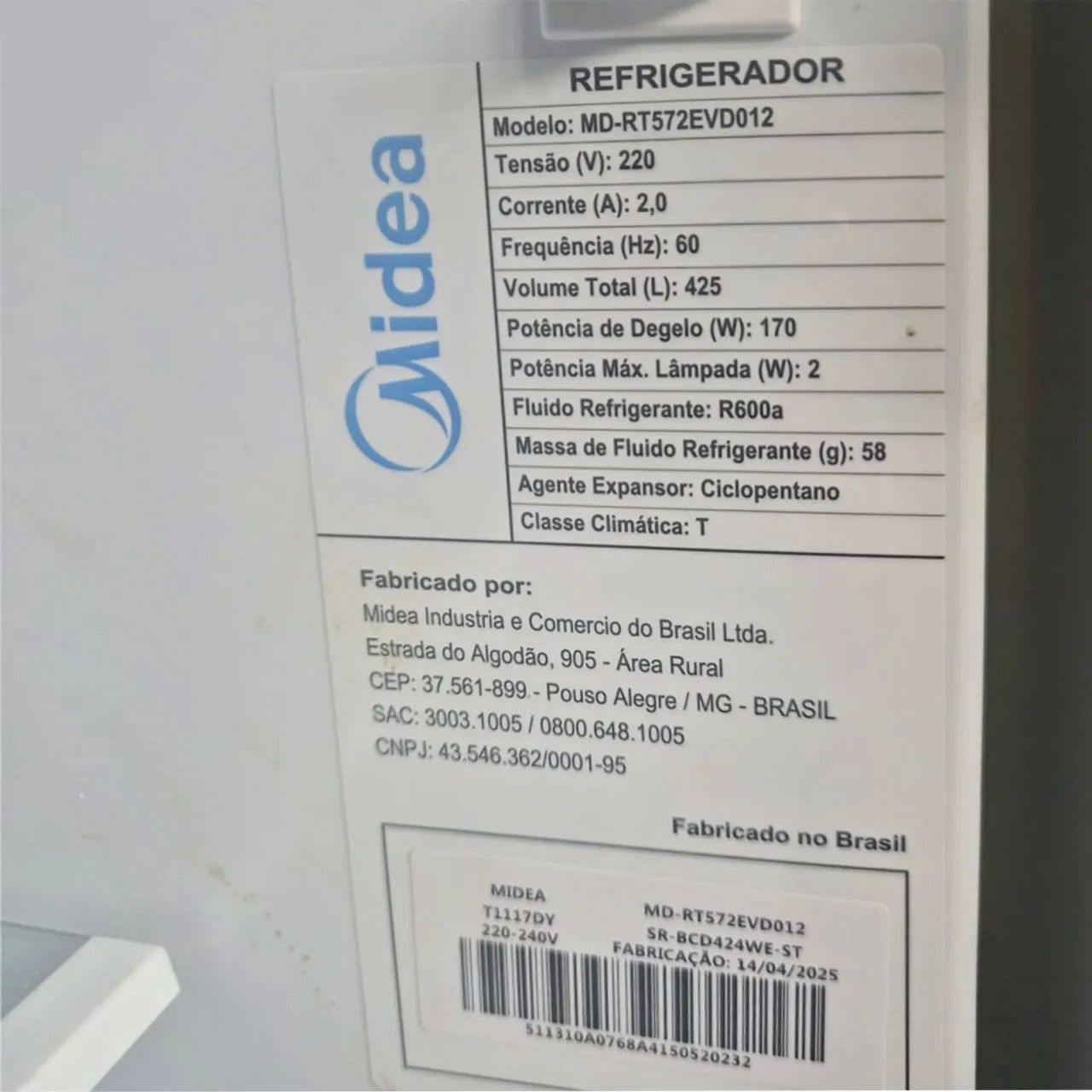 Geladeira Midea 220V - 425 litros - Praticamente nova - Foto 5