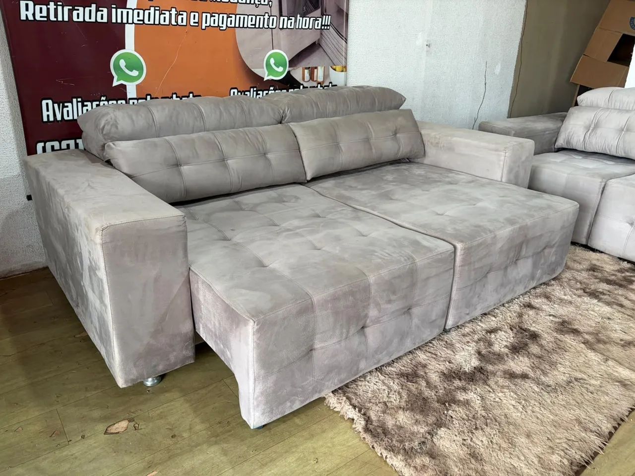 Sofa retrátil reclinável perfeito estado sem uso ! - Foto 2