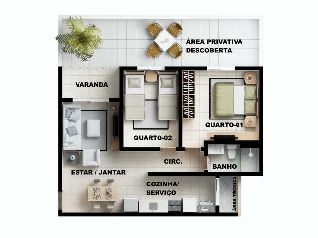 Apartamento 2/4 com suíte - Entrada Facilitada - 1 minuto da FTC - Bairro SIM - Foto 16