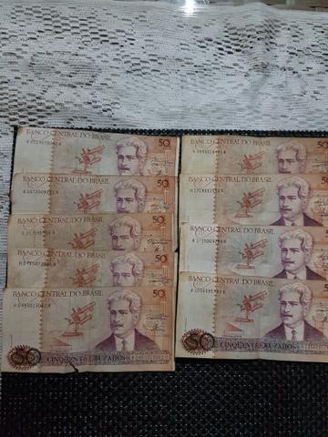 Notas antigas de 50 cruzeiros