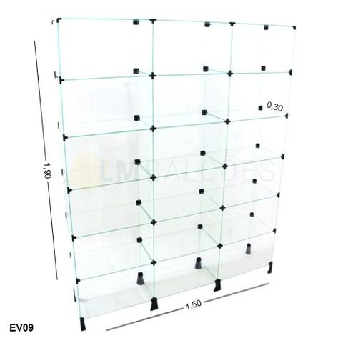 Estante de vidro 1,50 x 1,90 x 0,30 ideal para sua loja em ate 6 x sem juros