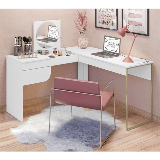 Escrivaninha Canto Penteadeira Luna P09 - Foto 4