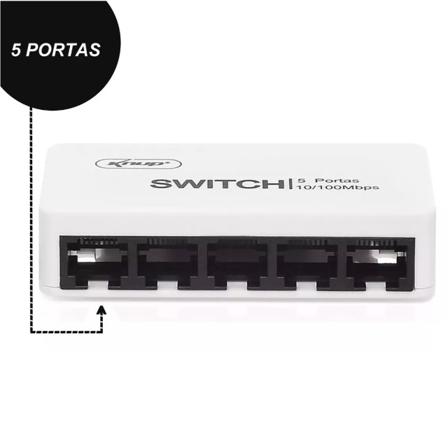 Hub Mini Switch 5 Porta Knup KP-E05A Internet 10/100mbps - Foto 2