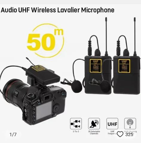 Microfone de lapela 2 com transmissão para câmera 