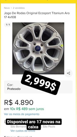Jogo de rodas aro 17 novas na caixa original Ecosport em 10 x sem juros<br> - Foto 2
