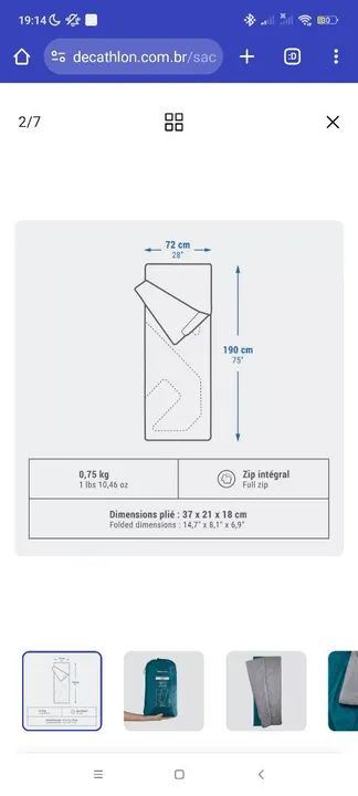 Saco de dormir usado uma vez  - Foto 2