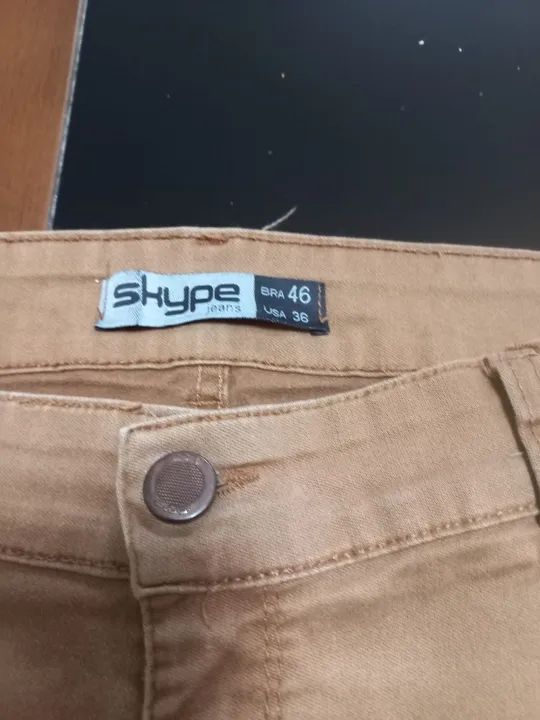 Calça marrom claro, marca Skype, tamanho 46,  - Foto 3