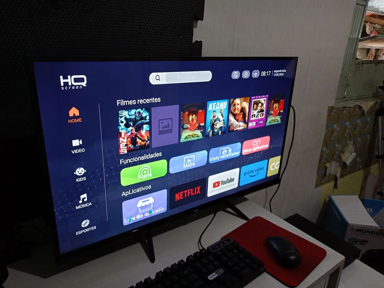 Smart TV LED 32 HQ HD 3 hdmi 2 USB wi-fi Android 11 Design Slim 16 Dias Comprada - Foto 2