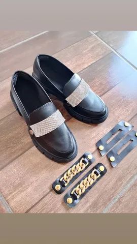 Mocassim Tratorado Preto com tiras removíveis  - Foto 5