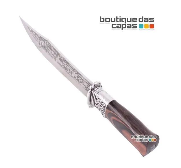 Faca churrasco caça e pesca Esportiva 7" em Aço Inox BW7239 - compr. total 36 cm